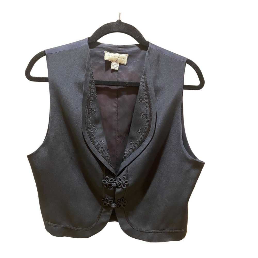Vintage Black embroidered Vest